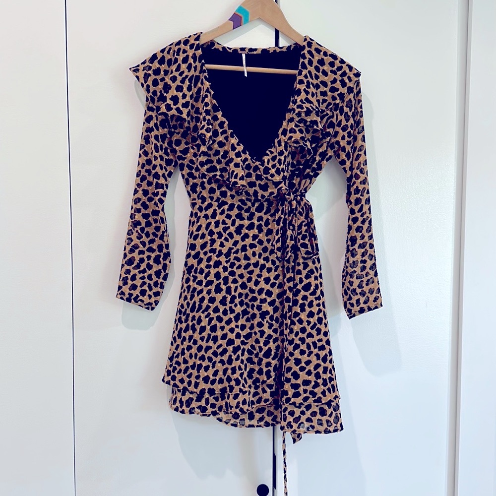 Free People animal print mini dress